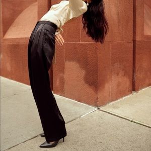 Reformation Chandler pants black silk size 2